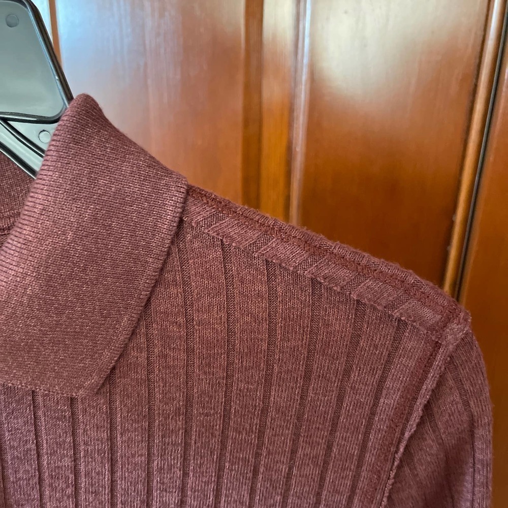 Free people raw edge 3 button ribbed polo - Picture 7 of 7